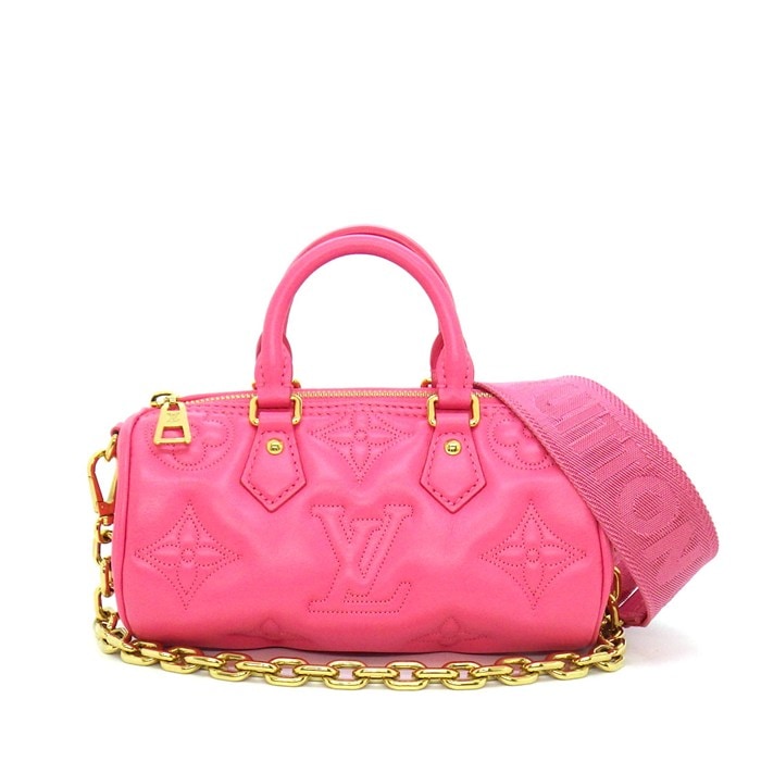 ルイ・ヴィトン LOUIS VUITTON ハンドバッグ パピヨン BB M59826 ドラゴンフルーツ バブルグラムレザー ゴールド金具 【中古】