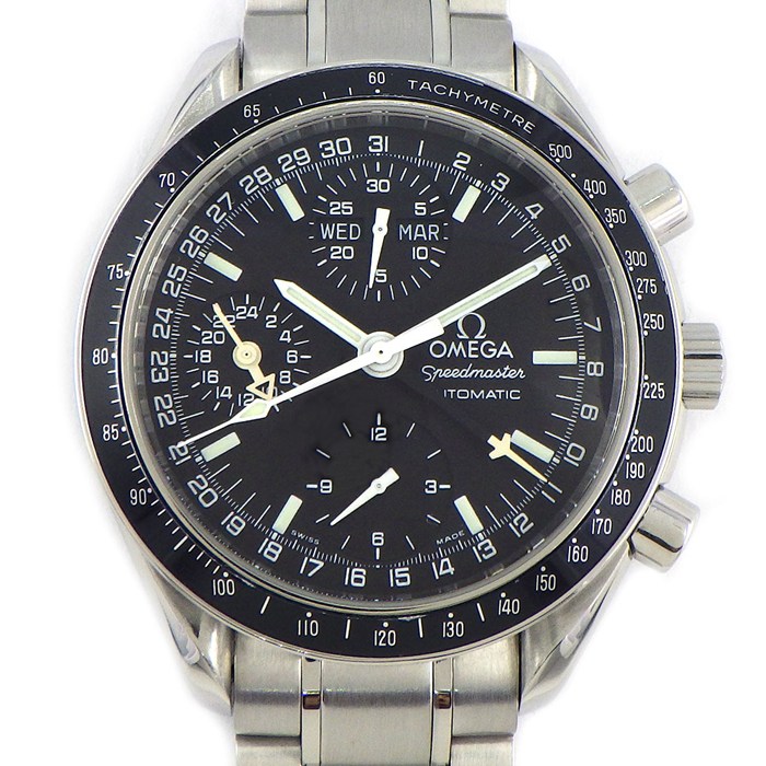 オメガ OMEGA 腕時計 スピードマスター マーク40 コスモス 3520.50.00 ブラック文字盤 デイト クロノグラフ タキメーター 夜光針/インデックス スモールセコンド SS 自動巻き 【中古】