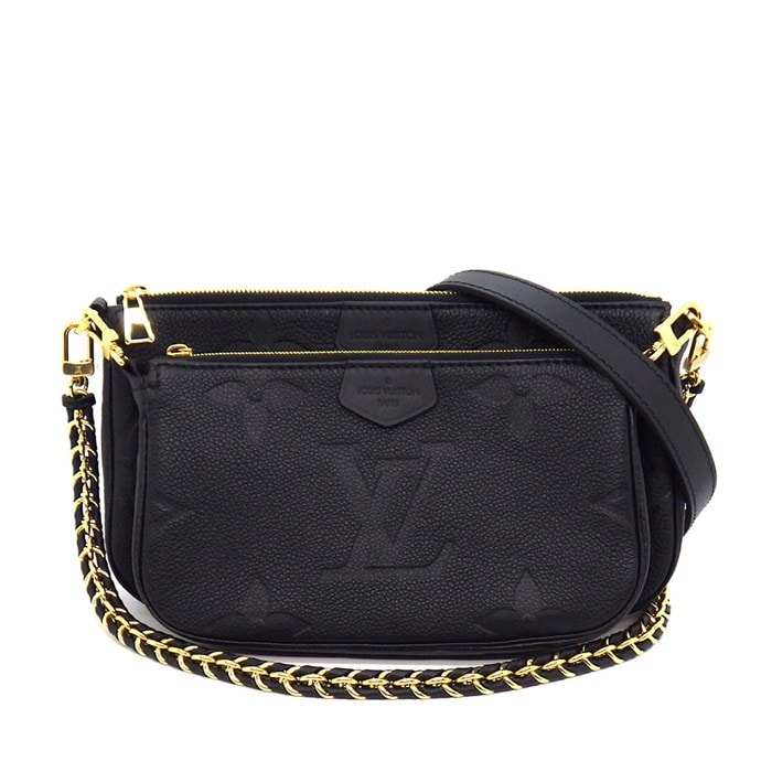 ルイ・ヴィトン LOUIS VUITTON ショルダーバッグ ミュルティ ポシェット アクセソワール M80399 ノワール モノグラムアンプラントレザー カウハイドレザー ゴールド金具 【中古】