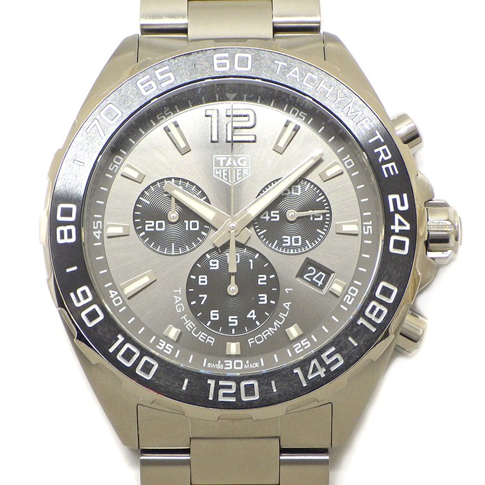 タグ・ホイヤー TAG Heuer 腕時計 フォーミュラー1 クロノグラフ CAZ1011.BA0842 デイト クロノグラフ スモールセコンド サンレイ グレー/ブラック文字盤 SS クオーツアナログ 【箱・保付き】 【中古】