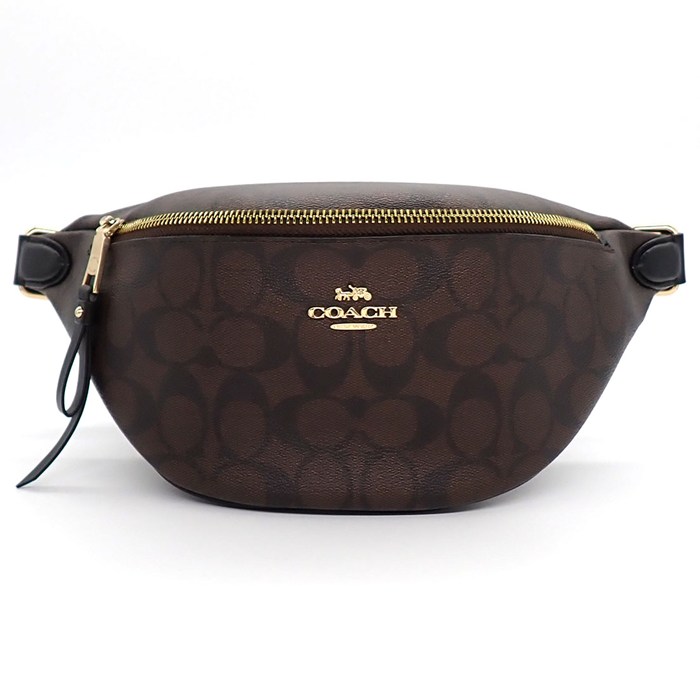 コーチ COACH ボディバッグ/ウエストポーチ シグネチャー F48740 ブラウン シグネチャー コーテッド キャンバス レザー 【中古】