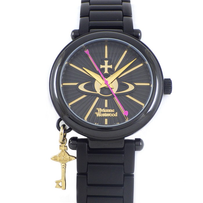 ヴィヴィアン・ウエストウッド Vivienne Westwood 腕時計 ケンジントン II VV006KBK オーブチャーム ブラック文字盤 SS クオーツアナログ 【中古】