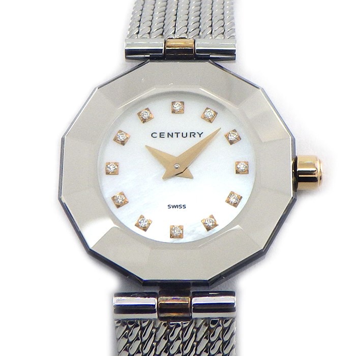 センチュリー Century 腕時計 プライムタイム 606.7.S.12.15.SM 12ポイント ダイヤインデックス ホワイトシェル文字盤 SS クオーツアナログ 【箱・保付き】 【中古】