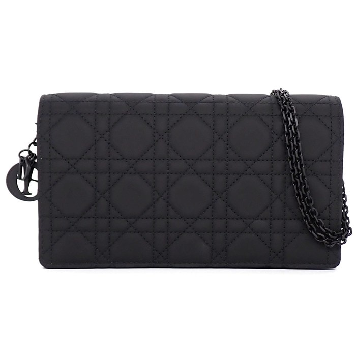 ディオール Dior ハンドバッグ/ショルダーバッグ レディディオール チェーンポーチ S0204ONMJ ブラック カナージュ ラムスキン 【中古】