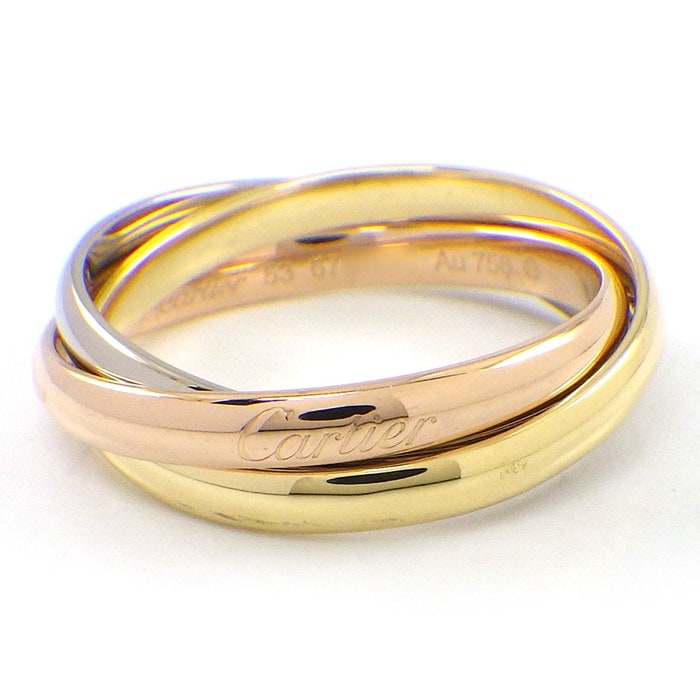 カルティエ Cartier リング トリニティ スモールモデル SM スリーカラー K18PG K18WG K18YG 13号 / #53 【中古】