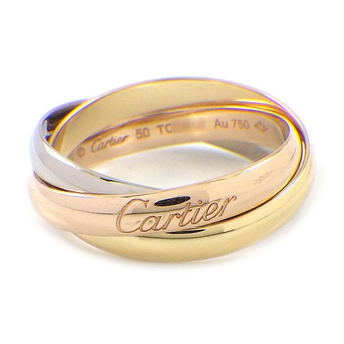 カルティエ Cartier リング トリニティ スモールモデル SM スリーカラー K18PG K18WG K18YG 10号 / #50 【中古】
