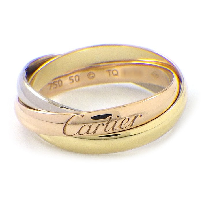 カルティエ Cartier リング トリニティ スモールモデル SM スリーカラー K18PG K18WG K18YG 10.5号 / #50 【中古】