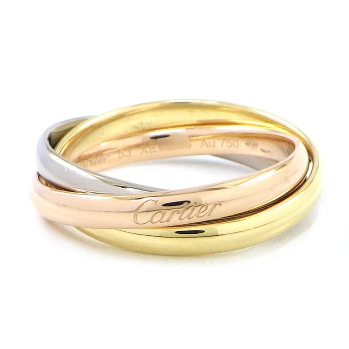 カルティエ Cartier リング トリニティ スモールモデル SM スリーカラー K18PG K18WG K18YG 13号 / #53 【中古】