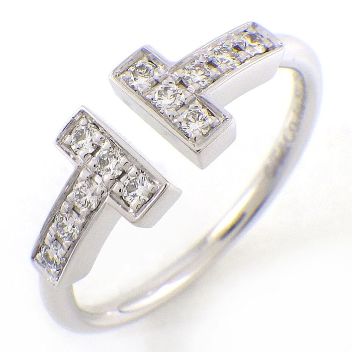 ティファニー Tiffany & Co. リング Tワイヤー 60147237 ダイヤモンド K18WG 8.5号 【中古】