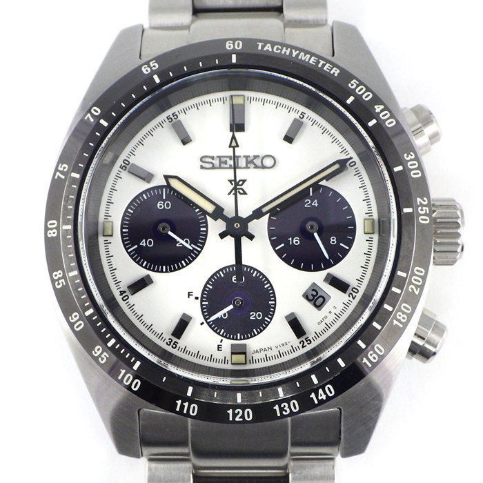 セイコー SEIKO 腕時計 プロスペックス スピードタイマー V192-0AF0 ホワイト文字盤 デイト クロノグラフ タキメーター 夜光針/インデックス スモールセコンド SS ソーラー 【中古】