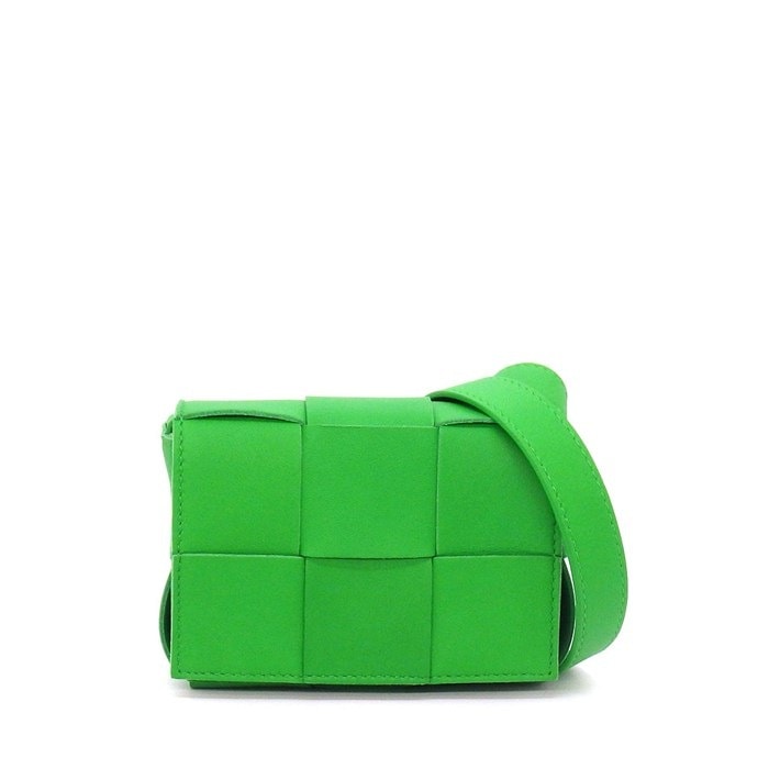 ボッテガ・ヴェネタ BOTTEGA VENETA ショルダーバッグ キャンディ カセット 666688 VMAY1 3722 パラキート レザー ゴールド金具 【中古】