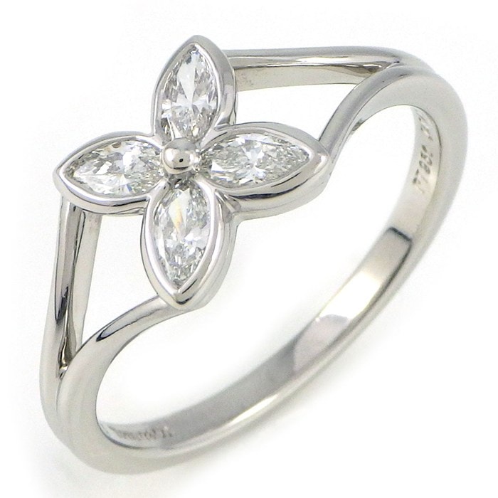 ティファニー Tiffany & Co. リング ビクトリア 4ポイント マーキスカット ダイヤモンド PT950 10.5号 【中古】