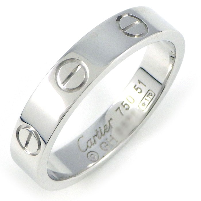カルティエ Cartier リング ラブ スモールモデル SM B4085151 K18WG 11号 / #51 【中古】