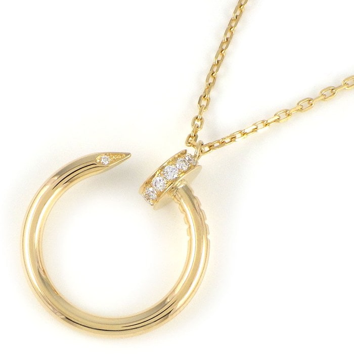 カルティエ Cartier ネックレス ジュストアンクル B7224889 釘モチーフ ダイヤモンド 計0.12ct K18YG 【中古】