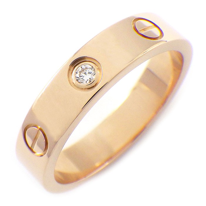 カルティエ Cartier リング ラブ スモールモデル SM B4050751 1ポイント ダイヤモンド 0.02ct K18PG 11号 / #51 【中古】