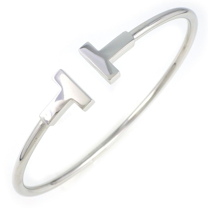ティファニー Tiffany & Co. バングル Tワイヤー ミディアム 60010733 K18WG  / #M 【中古】
