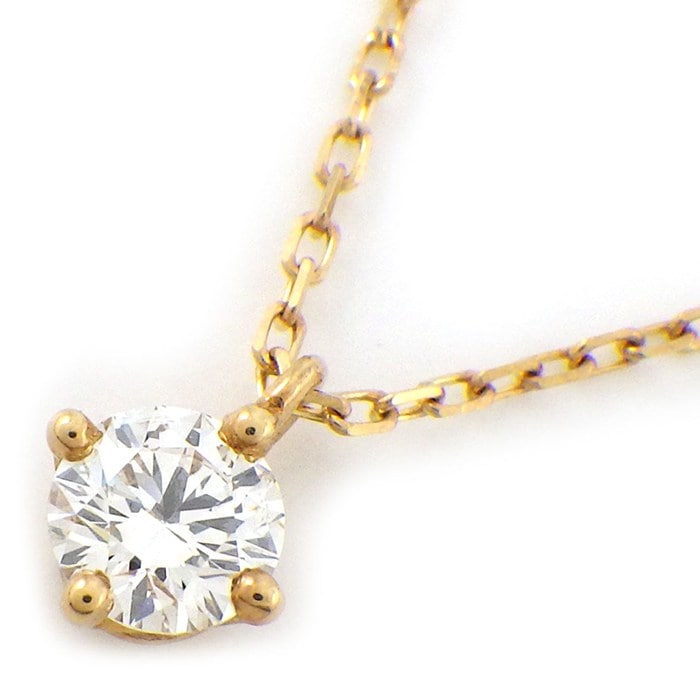 ケイウノ K.uno ネックレス 1ポイント ラウンドブリリアントカット ダイヤモンド 0.260ct(F/VS1/3EX) K18YG 【中古】