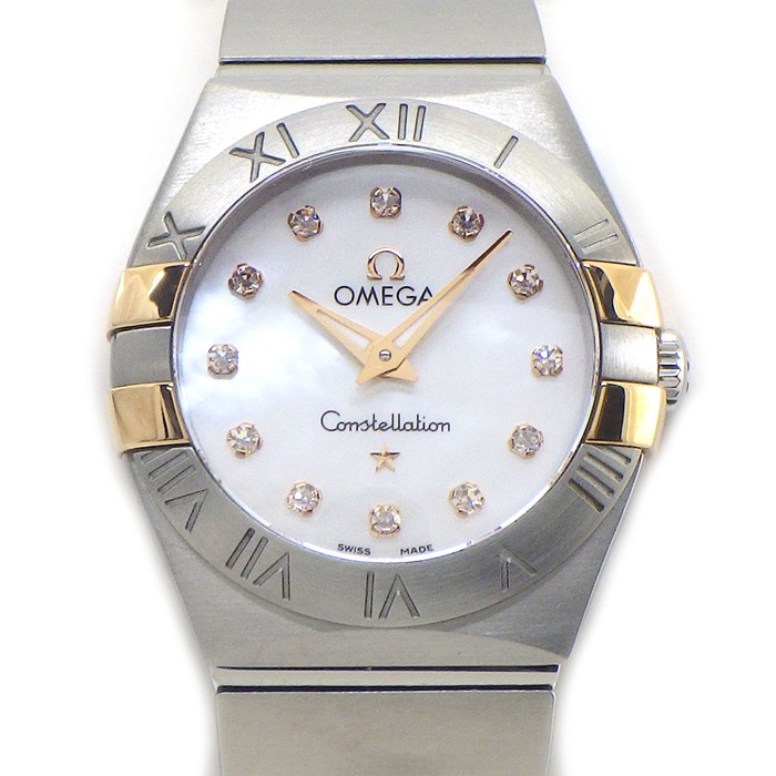 オメガ OMEGA 腕時計 コンステレーション 123.20.24.60.55.005 12ポイント ダイヤインデックス ホワイトシェル文字盤 K18PG SS クオーツアナログ 【中古】