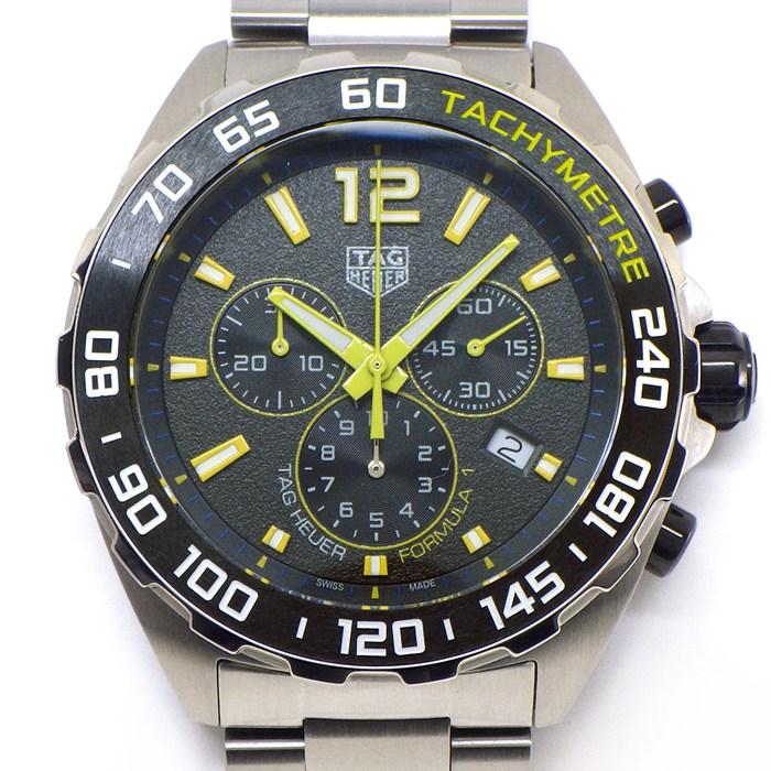 電池交換済 TAG Heuer タグホイヤー フォーミュラ1 WAH121D BA0861 純正ダイヤモンド ダイヤベゼル 10Pダイヤ デイト 白 ホワイト セラミック SS ステンレス レディース クォーツ フォーミュラワン【6ヶ月保証】【腕時計】【中古】 タグ・ホイヤー フォーミュラー1 クォーツ レディース ホワイト 12P