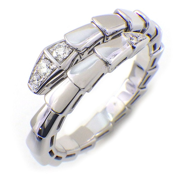 ブルガリ BVLGARI リング セルペンティ ヴァイパー 360470 シングルスパイラル ダイヤモンド 計0.14ct K18WG 20号-22号 / #60-62 【箱・保付き】 【中古】