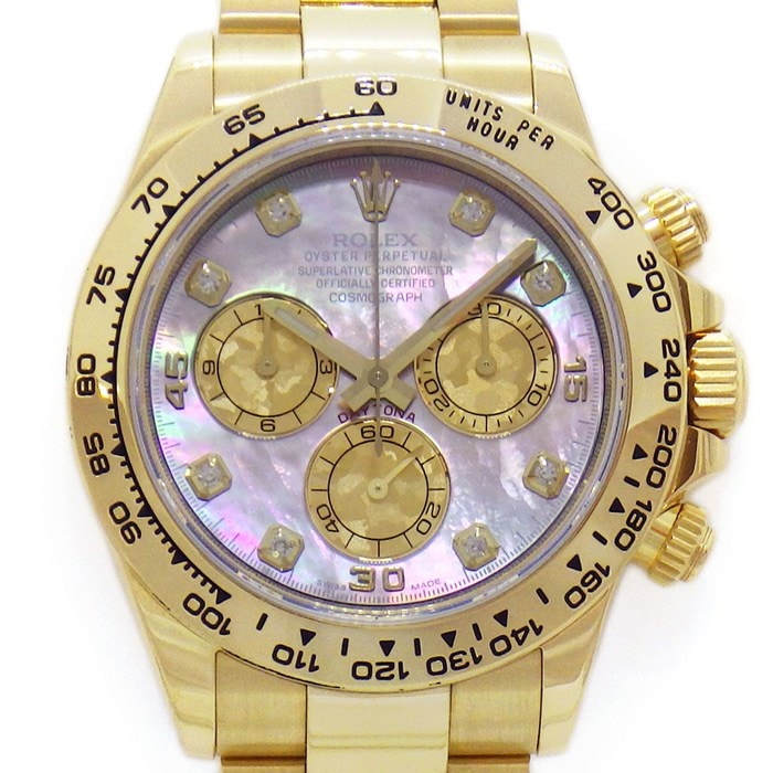 ロレックス Rolex 腕時計 コスモグラフ デイトナ 116508NG ルーレット刻印 ランダムシリアル 8ポイント ダイヤインデックス ブラックシェル文字盤 クロノグラフ スモールセコンド K18YG 自動巻き 【箱・保付き】 【中古】