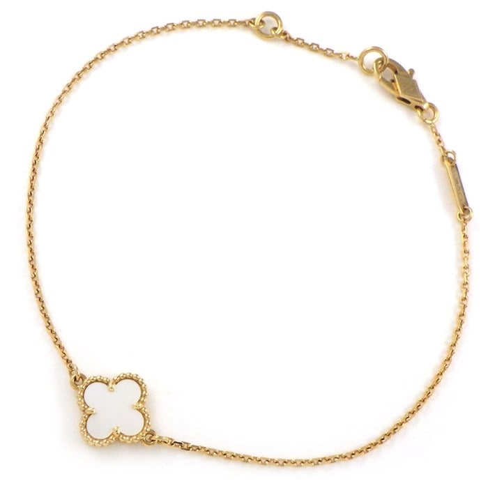 ヴァンクリーフ＆アーペル Van Cleef & Arpels ブレスレット スウィートアルハンブラ VCARF68800 ホワイト シェル K18YG 【中古】