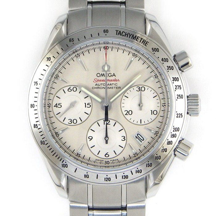 オメガ OMEGA 腕時計 スピードマスター 323.10.40.40.02.001 シルバー文字盤 デイト クロノグラフ タキメーター 夜光針/インデックス スモールセコンド クロノメーター SS 自動巻き 【中古】