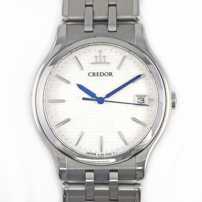 クレドール CREDOR 腕時計 シグノクォーツ GCAZ057/8J86-7A00 デイト シルバー文字盤 SS クオーツアナログ 【中古】