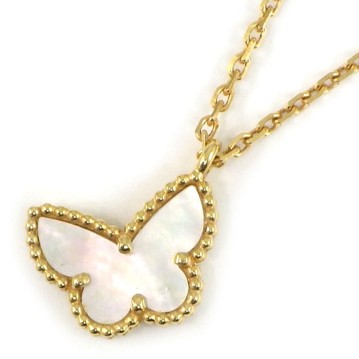 ヴァンクリーフ＆アーペル Van Cleef & Arpels ネックレス スウィートアルハンブラ パピヨン VCARF69300 ホワイト シェル K18YG 【中古】