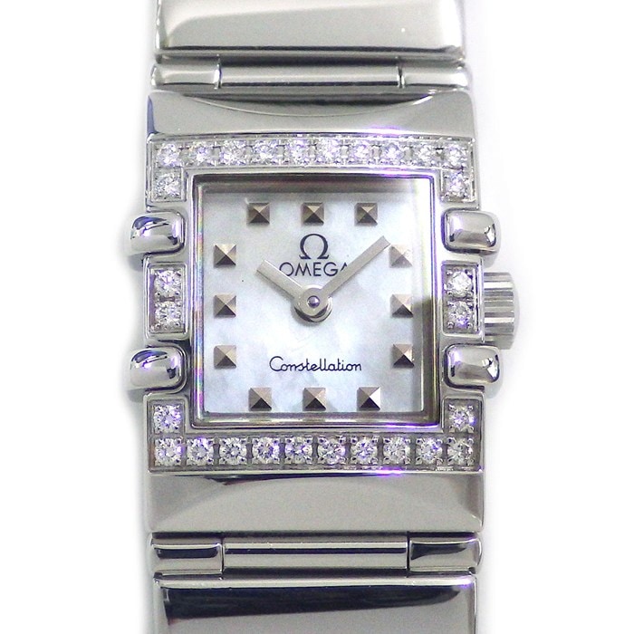 オメガ OMEGA 腕時計 コンステレーション カレ 1535.71 スクエア ホワイトシェル文字盤 ダイヤベゼル SS クオーツアナログ 【中古】