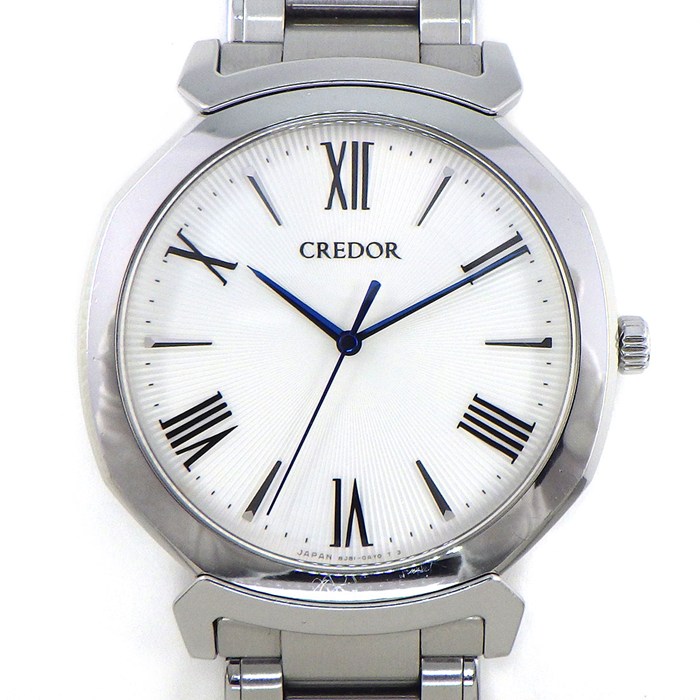 クレドール CREDOR 腕時計 GCAR979/8J81-0AS0 ローマンインデックス ギョーシェ ソレイユ ホワイト文字盤 SS クオーツアナログ 【箱・保付き】 【中古】