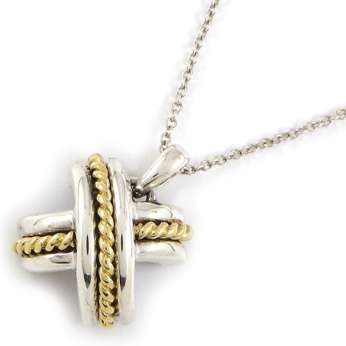 ティファニー Tiffany & Co. ネックレス シグネチャー クロス X K18YG SV925 【中古】
