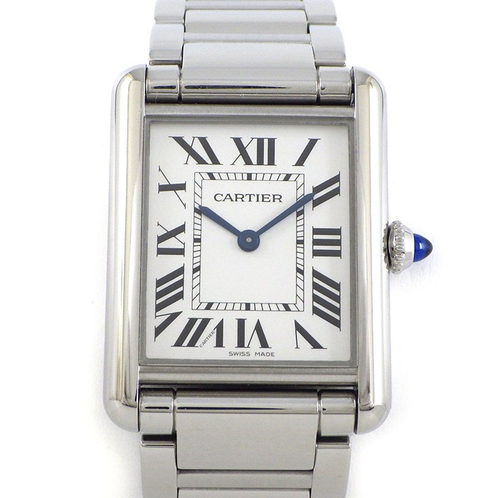 カルティエ Cartier 腕時計 タンク マスト LM WSTA0052 レクタンギュラー シルバー文字盤 SS クオーツアナログ 【箱・保付き】 【中古】 カルティエ Cartier 腕時計 タンク マスト LM WSTA0052