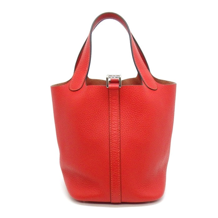 エルメス HERMES ハンドバッグ ピコタンロック PM A刻印 2016年 ルージュトマト トリヨンクレマンス シルバー金具 【中古】