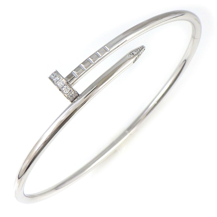 カルティエ Cartier バングル ジュストアンクル SM 釘モチーフ ダイヤモンド K18WG / #17 【中古】