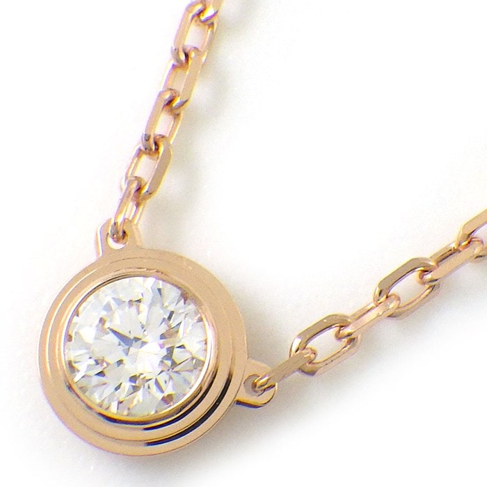 カルティエ Cartier ネックレス ダムール LM ディアマン レジェ B7215600 1ポイント ダイヤモンド 0.18ct K18PG 【箱・保付き】 【中古】