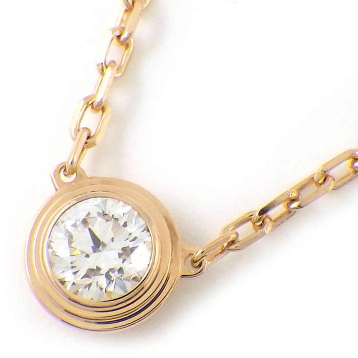 カルティエ Cartier ネックレス ダムール LM ディアマン レジェ B7215600 1ポイント ダイヤモンド 0.18ct K18PG 【箱・保付き】 【中古】