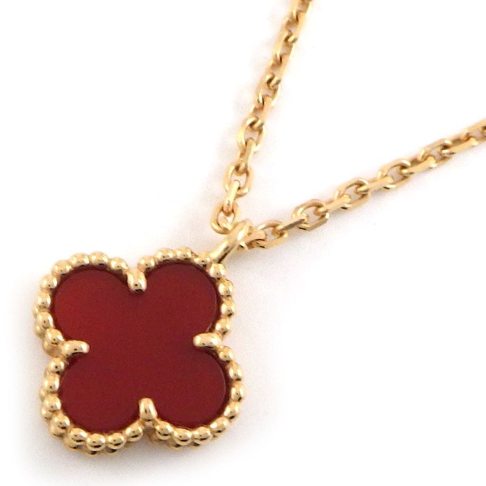ヴァンクリーフ＆アーペル Van Cleef & Arpels ネックレス スウィートアルハンブラ VCARN59M00 カーネリアン K18YG 【箱・保付き】 【中古】