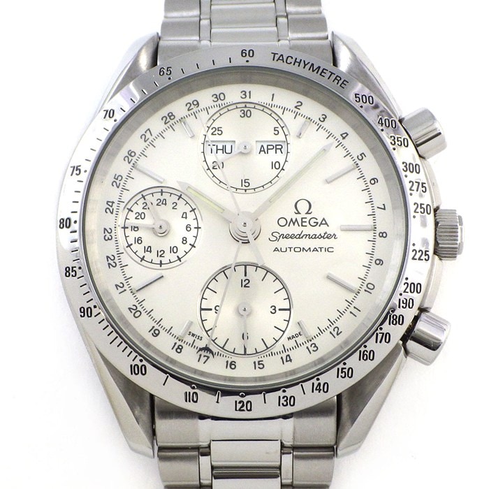 オメガ OMEGA 腕時計 スピードマスター デイデイト 1994 3521.30.00 トリプルカレンダー クロノグラフ タキメーター スモールセコンド 夜光針 シルバー文字盤 SS 自動巻き 【中古】