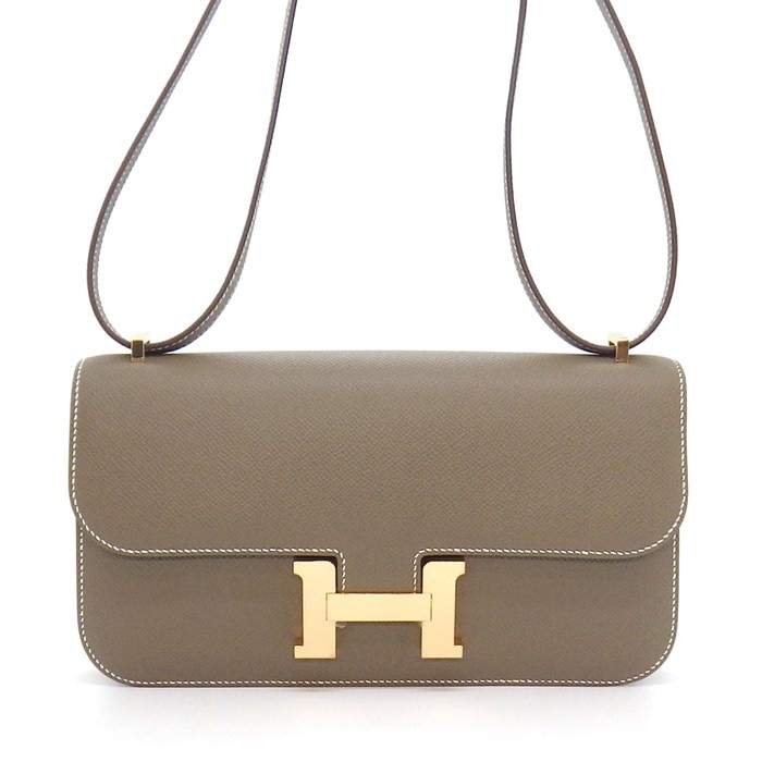 エルメス HERMES ショルダーバッグ コンスタンス エラン ミロワール W刻印 2024年 エトゥープ エプソン ピンクゴールド金具 【中古】