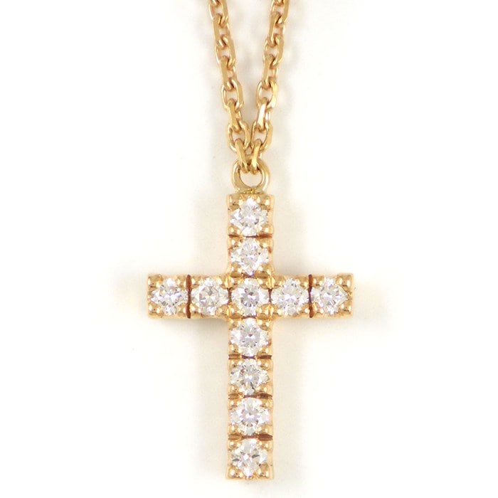 カルティエ Cartier ネックレス シンボル クロス ダイヤモンド K18PG 【中古】