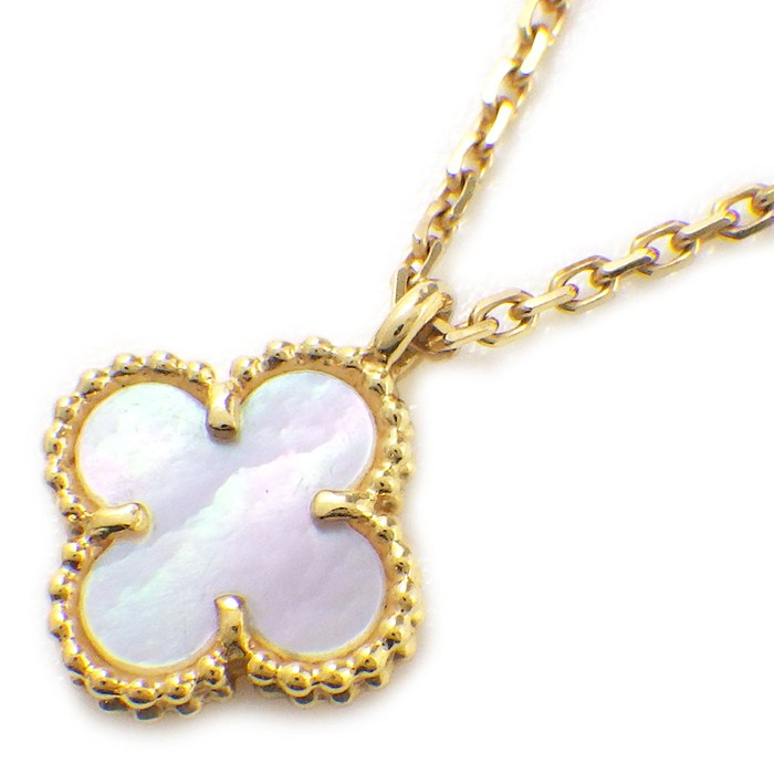 ヴァンクリーフ＆アーペル Van Cleef & Arpels ネックレス スウィートアルハンブラ VCARF69100 ホワイト シェル K18YG 【中古】