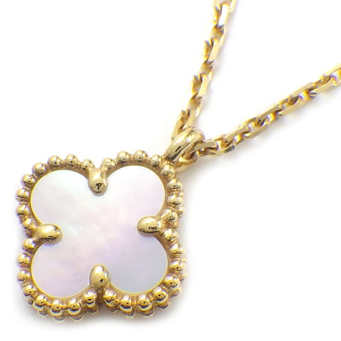 ヴァンクリーフ＆アーペル Van Cleef & Arpels ネックレス スウィートアルハンブラ VCARF69100 ホワイト シェル K18YG 【箱・保付き】 【中古】