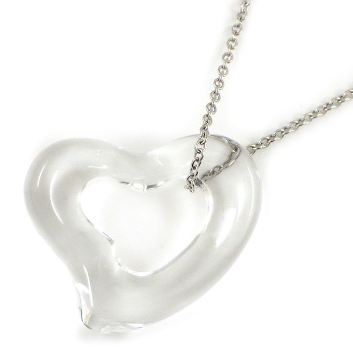 ティファニー Tiffany & Co. ネックレス オープン ハート ロッククリスタル PT950 【中古】