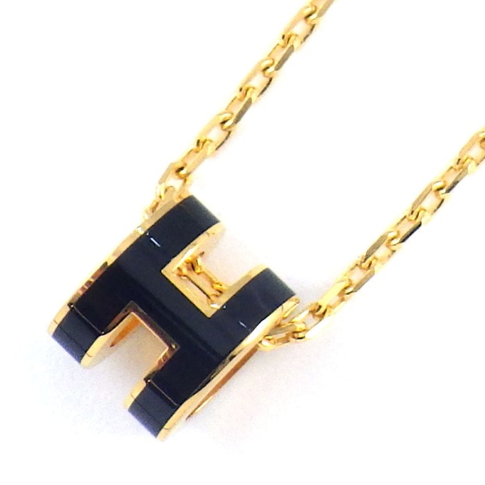 エルメス HERMES ネックレス ポップH ポップアッシュ ミニ ノワール ラッカー GP 【中古】