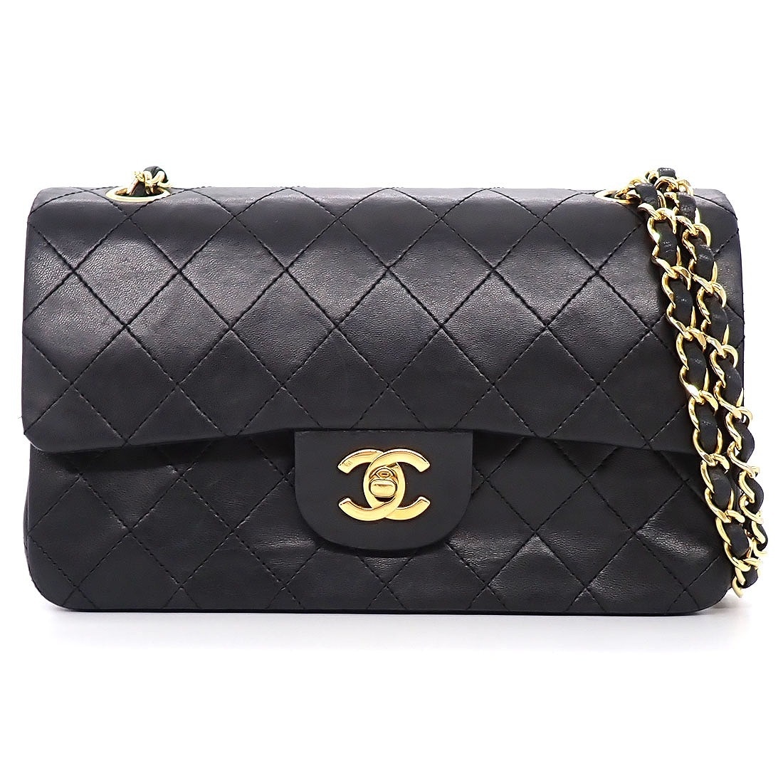 シャネル CHANEL ショルダーバッグ マトラッセ23 クラシック スモール A01113 2018年 ブラック ボルドー ラムスキン ゴールド金具 【中古】 シャネル CHANEL ショルダーバッグ マトラッセ23 クラシック スモール