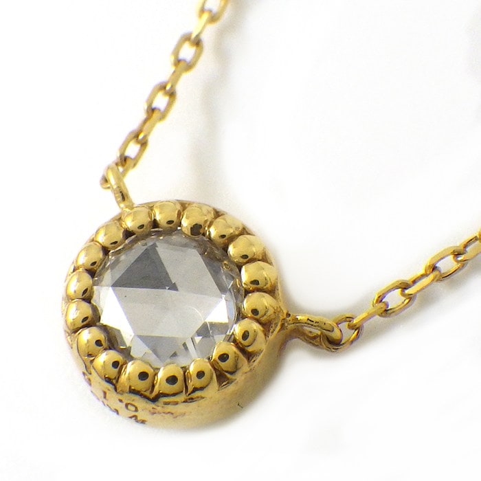 ポンテヴェキオ Ponte Vecchio ネックレス バースストーン 8月 ローズカット ダイヤモンド 0.15ct ペリドット K18YG 【中古】