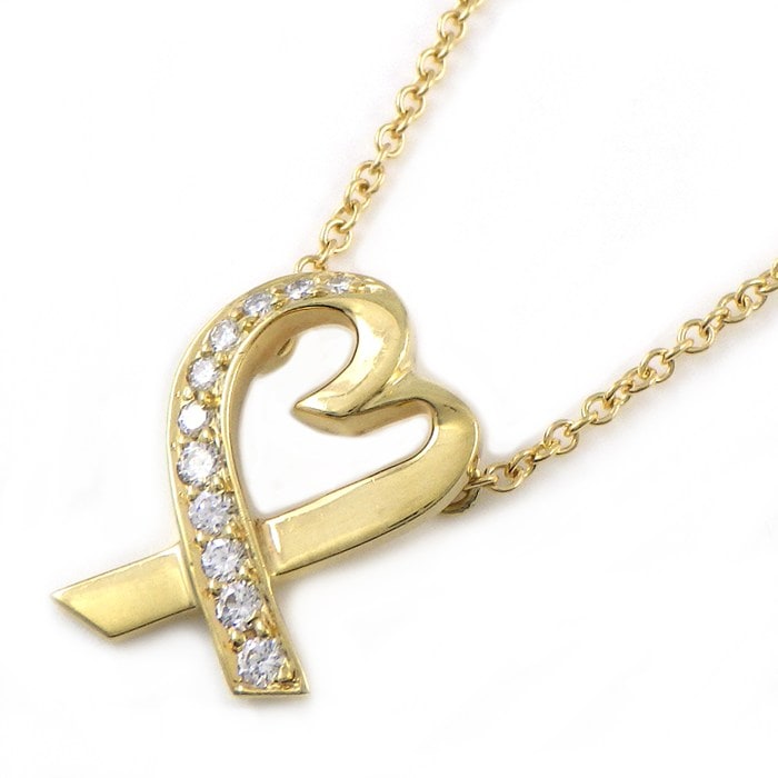 ティファニー Tiffany & Co. ネックレス ラヴィング ラビングハート ダイヤモンド K18YG 【中古】