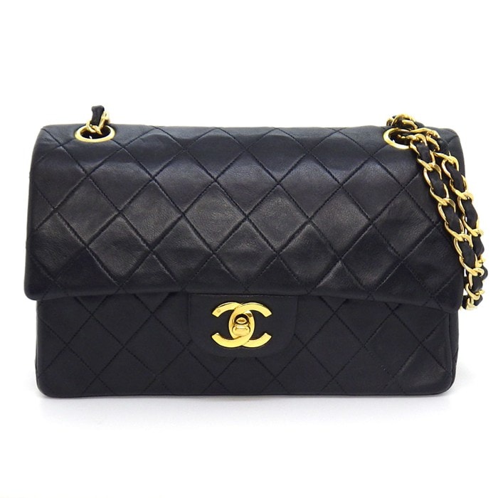 シャネル CHANEL ショルダーバッグ マトラッセ23 クラシック スモール ハンドバッグ A01113 1990年代 ブラック ボルドー ラムスキン 【中古】