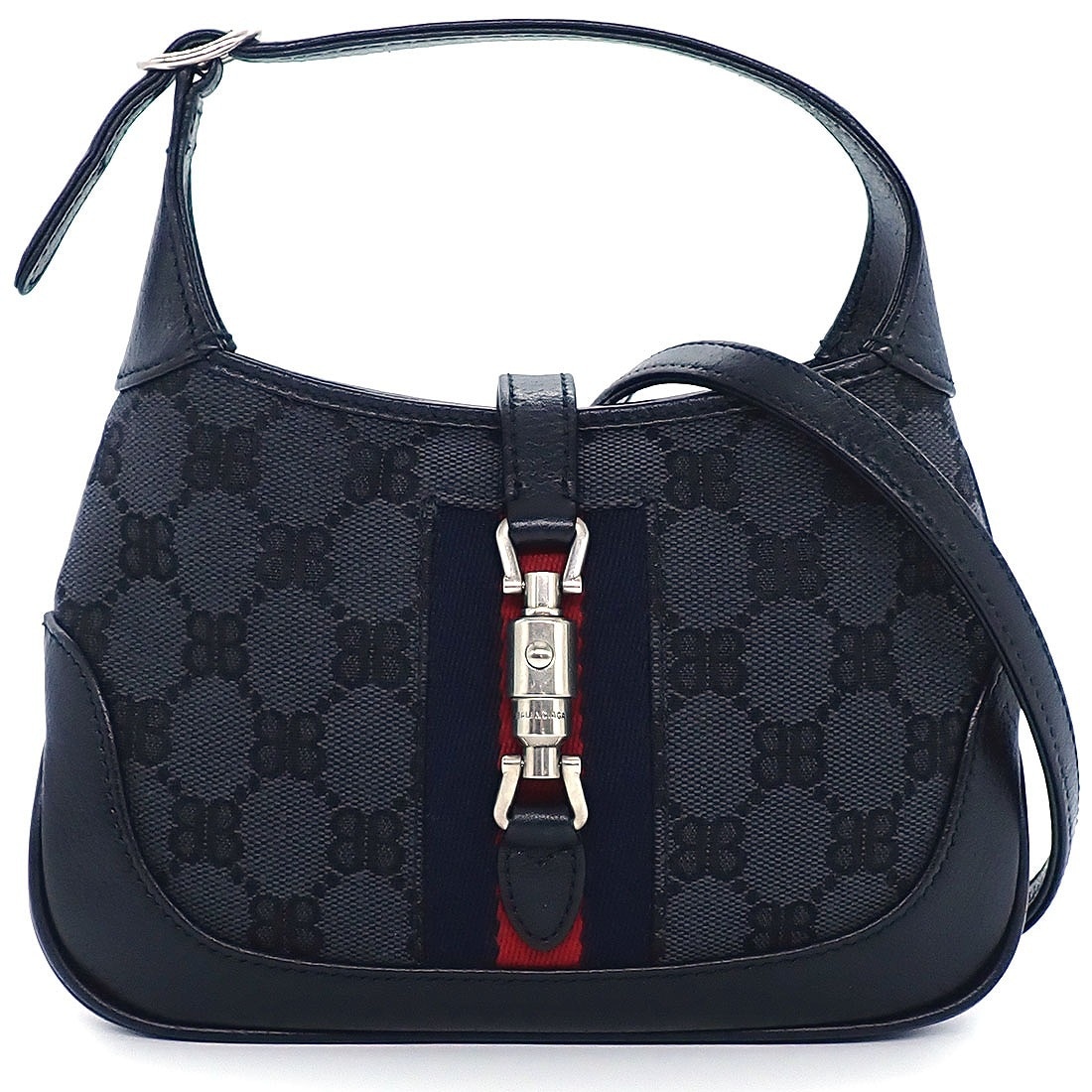 グッチ GUCCI x バレンシアガ BALENCIAGA ショルダーバッグ ザ・ハッカープロジェクト ジャッキー 680132 GGキャンバス レザー 【中古】